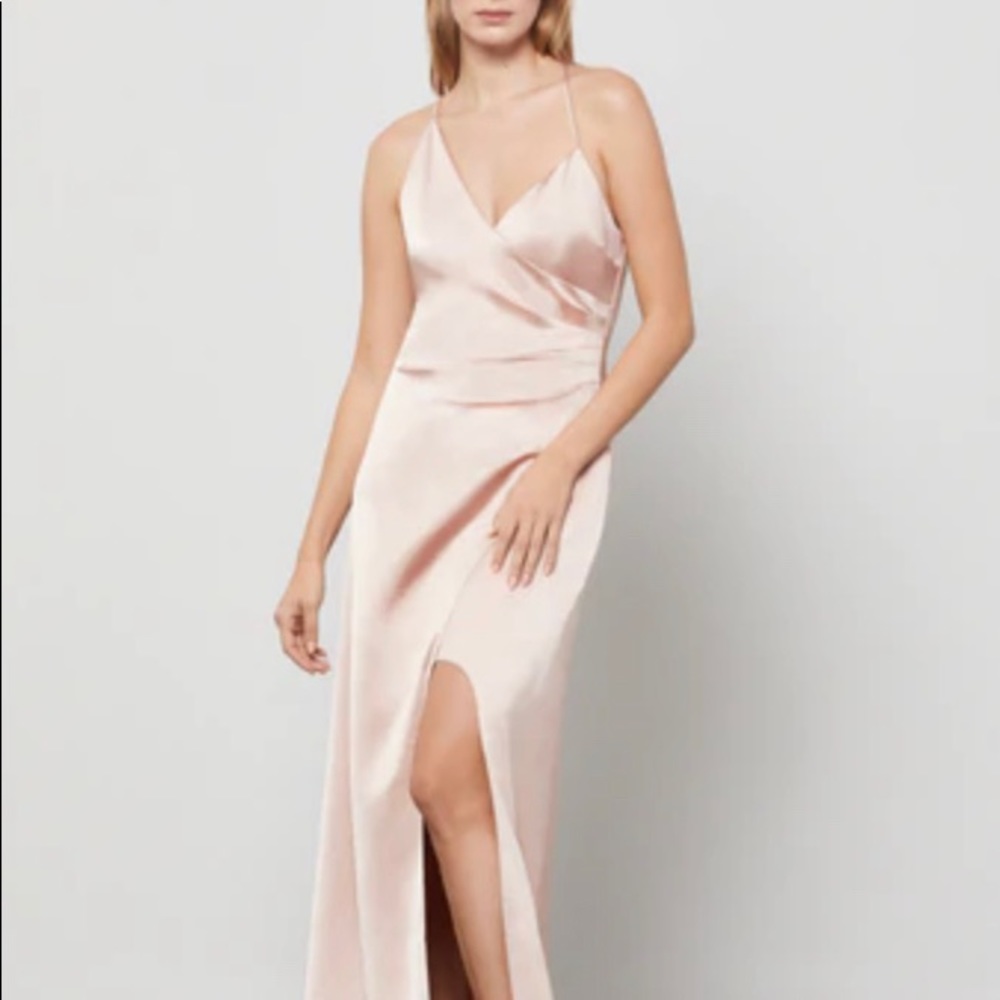 BCBGMaxAzria SLEEVELESS SURPLICE GOWN BARE PINK and sexy 💕💕